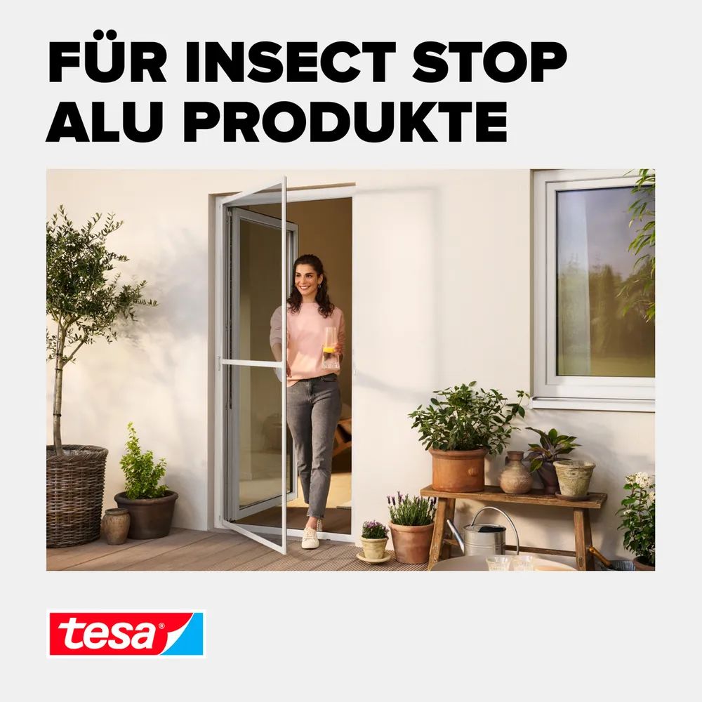 t﻿esa® Ersatz-Fliegengitter Aluminium, grau, 1,00 x 1,20m