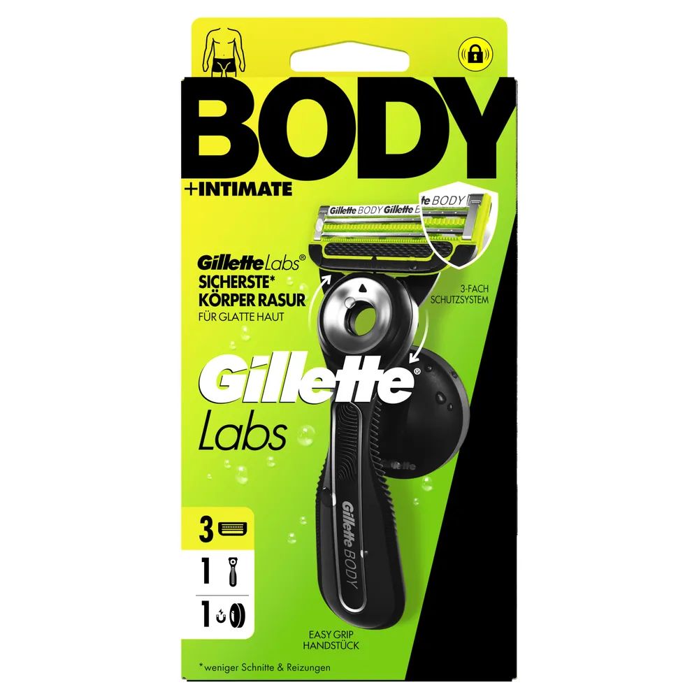 Gillette Labs Body + Intimate Rasierapparat mit 3 Klingen + Handstück