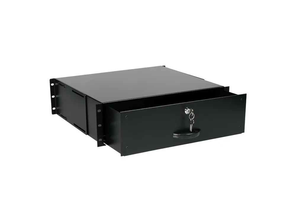ROLINE Tastatur-Tablett - abschließbar, Tiefe 400 mm - RAL 9005, Jet Black - 3U - 48.3 cm (19")