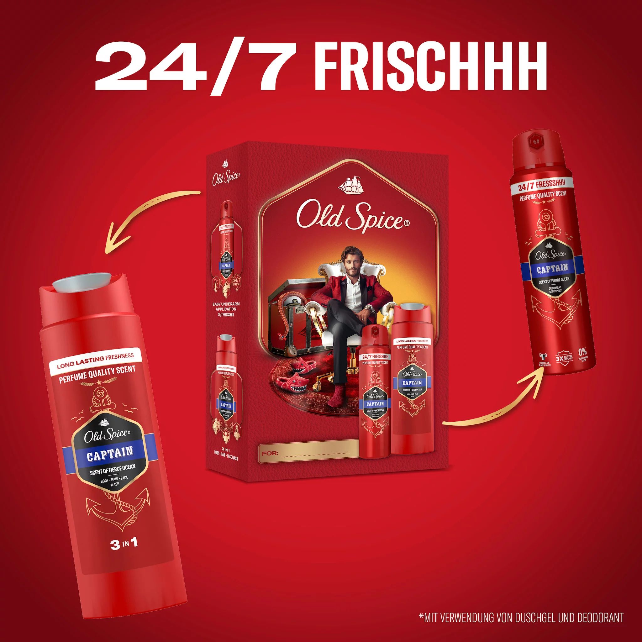 Old Spice Geschenkset Gentlemen Captain (Spray, SG)