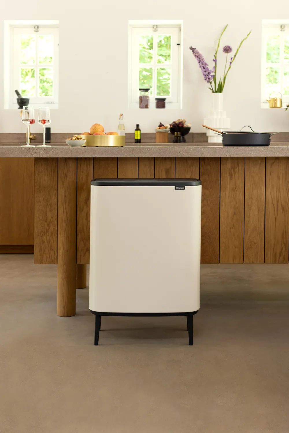 Brabantia Bo Touch Bin Hi, 2 x 30L - Soft Beige