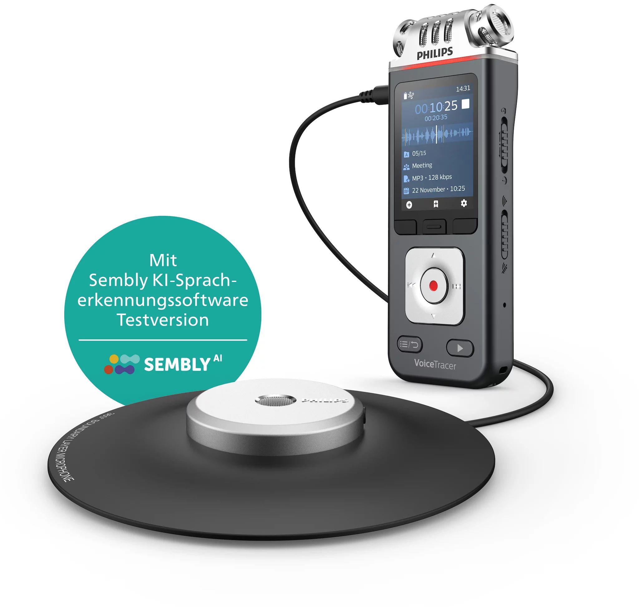 Philips Digital Voice Tracer DVT8115 Audio- recorder incl. Sembly V
