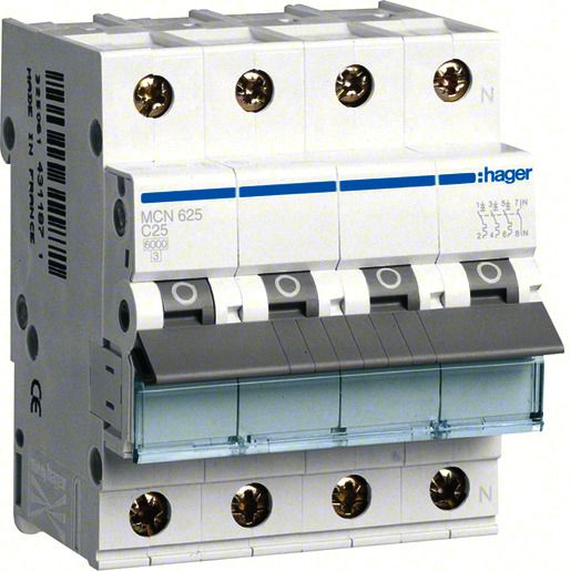 Hager LS-SCHALTER 3P+N 25A-C 6KA4PLE / HAGER MCN625