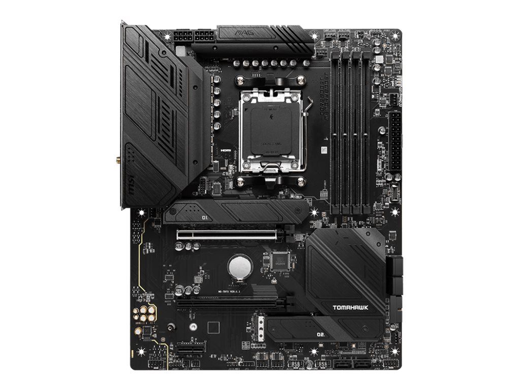 MSI MAG B650 TOMAHAWK WIFI - Motherboard - ATX - Socket AM5 - AMD B650 Chipsatz - USB 3.2 Gen 1, USB 3.2 Gen 2, USB-C 3.2 Gen2, USB-C 3.2 Gen 2x2 - 2.5 Gigabit LAN, Wi-Fi 6E, Bluetooth - Onboard-Grafik (CPU erforderlich)