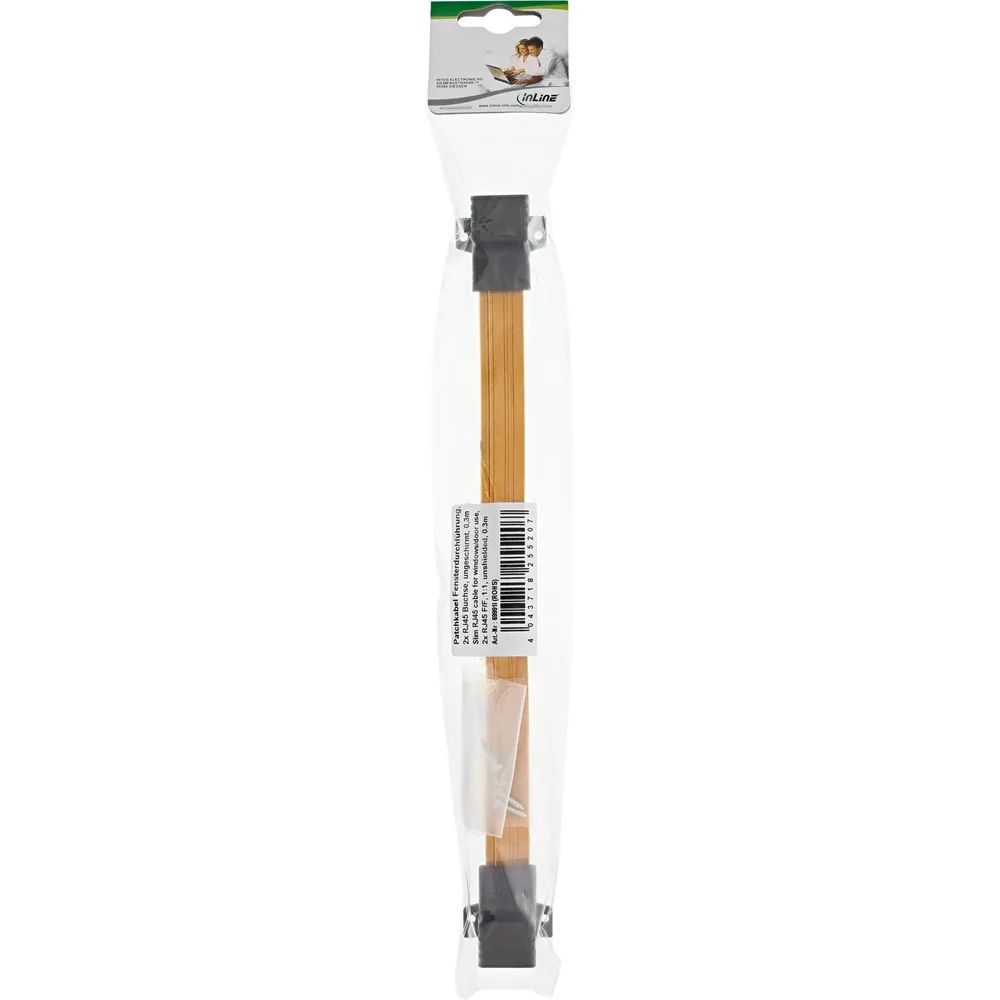 InLine Patchkabel Fensterdurchführung - 2x RJ45 Buchse - ungeschirmt - 0,3m