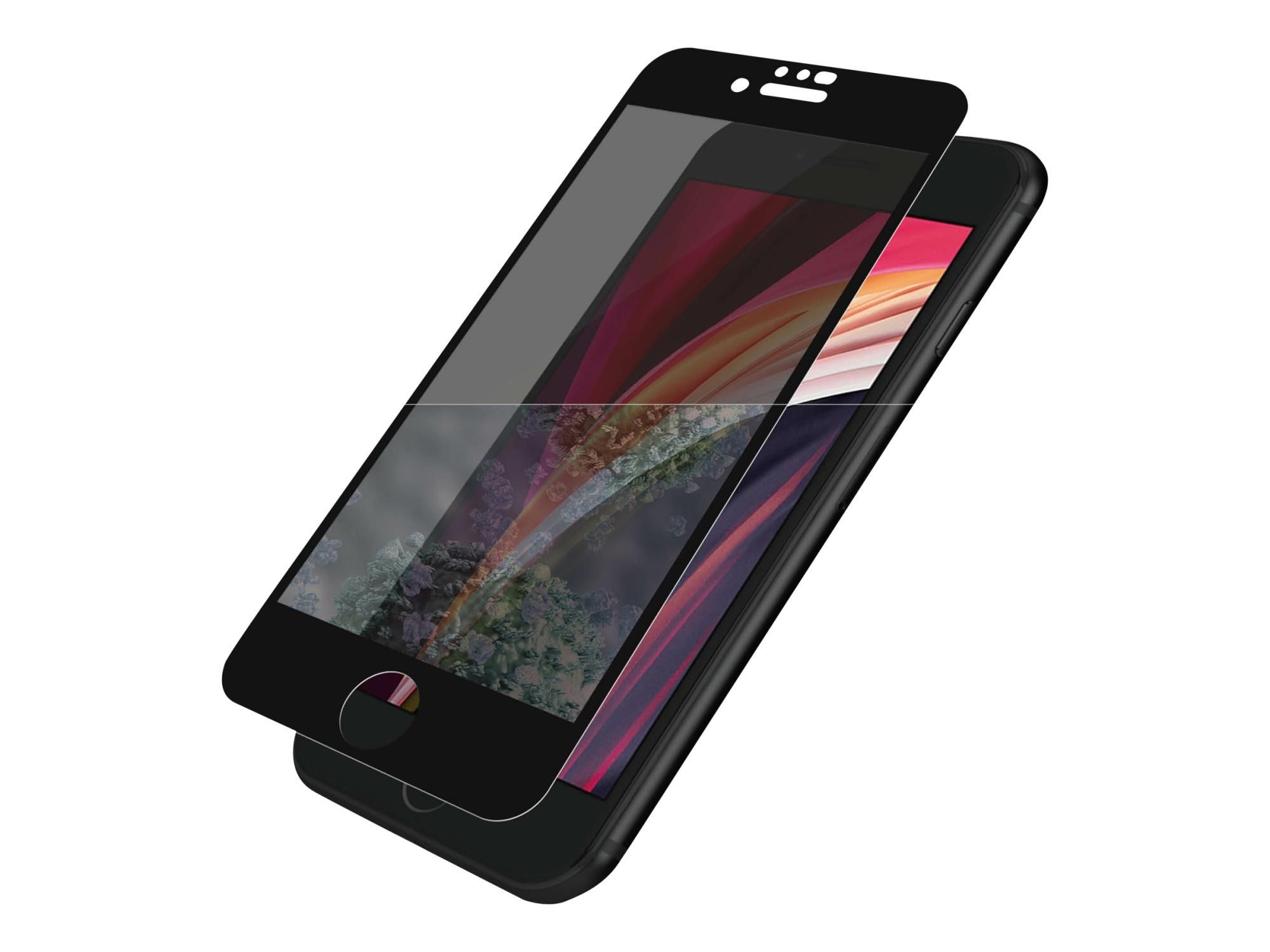 PanzerGlass Black & Case Friendly Privacy - Bildschirmschutz für Handy - Glas - mit Sichtschutzfilter - Schwarz - für Apple iPhone 6, 6s, 7, 8, SE (2. Generation)