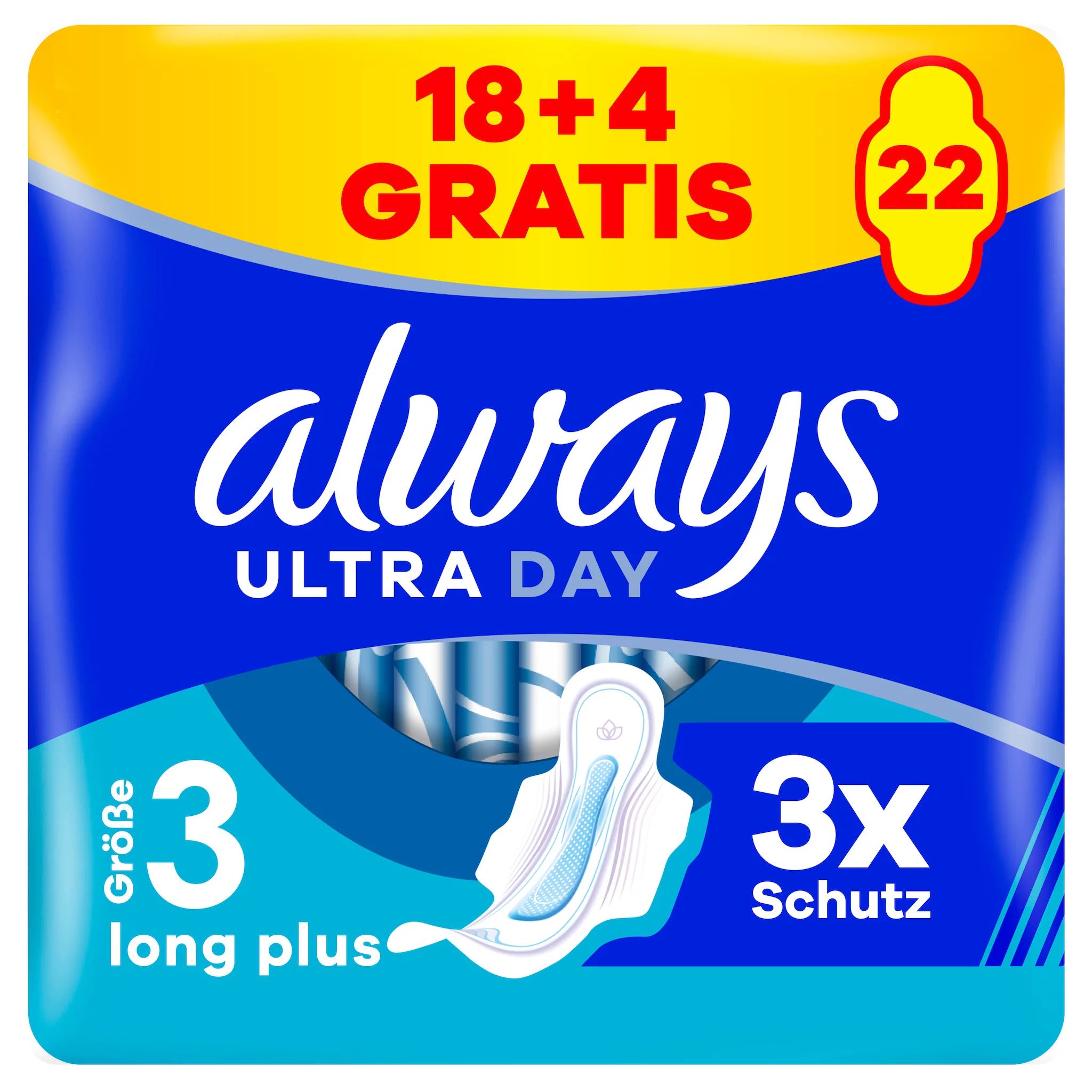 always Ultra Binde Long Plus mit Flügeln BigPack 18+4 GRATIS