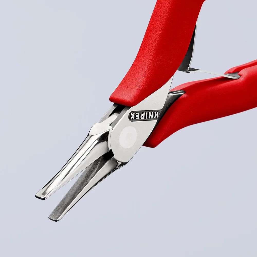 KNIPEX 35 11 115 Elektronik-Greifzange mit durchgestecktem Gelenk mit rutschhemmenden Kunststoff-Hüllen 115 mm