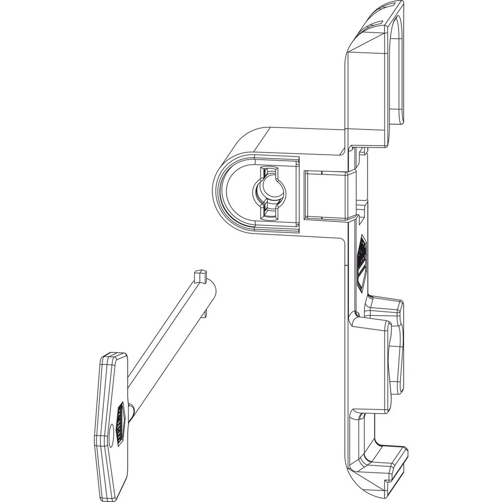 MACO Drehsperre verdeckt 4 mm Falzluft, Versatz 9 mm, sperrbar, silber (10759)