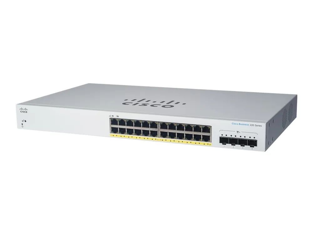 Cisco Business 220 Series CBS220-24P-4X - Switch - Smart - 24 x 10/100/1000 (PoE+)