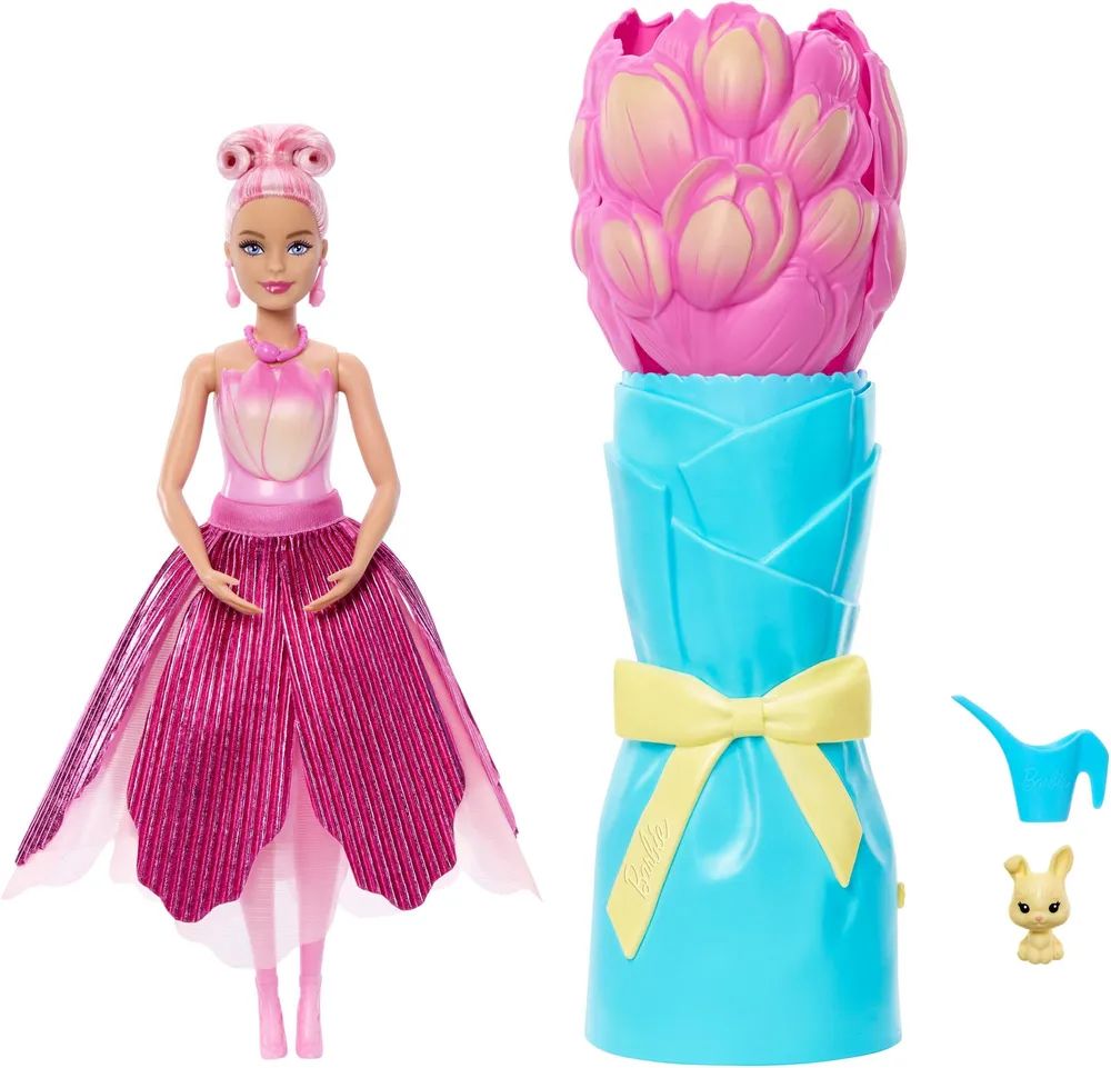 Mattel GmbH BRB Flower Surprise Puppe - pinke Tulpe