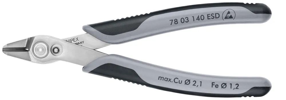 KNIPEX 78 03 140 ESD Electronic Super Knips® XL ESD mit Mehrkomponenten-Hüllen 140 mm