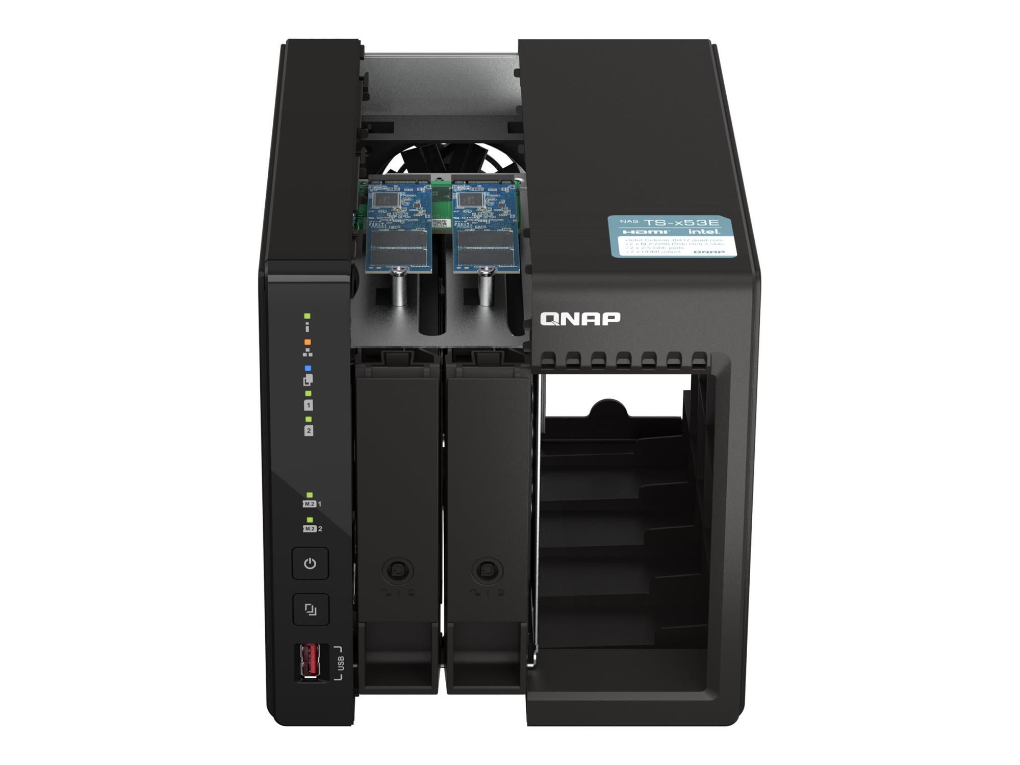 QNAP TS-253E - NAS - Tower - Intel® Celeron® - J6412 - Schwarz