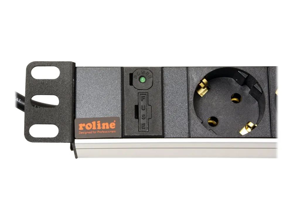 ROLINE Steckdosenleiste (Rack - einbaufähig) - 250 V - 2300 Watt - Eingabe, Eingang IEC 60320 C14 - Ausgangsanschlüsse: 8 - 1U - 48.3 cm (19")
