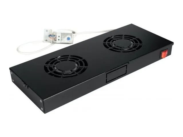 Equip Rack-Lüftereinsatz - mit 2 Ventilatoren - Wechselstrom 240 V - Schwarz, RAL 9005 - 1U - 48.3 cm (19")
