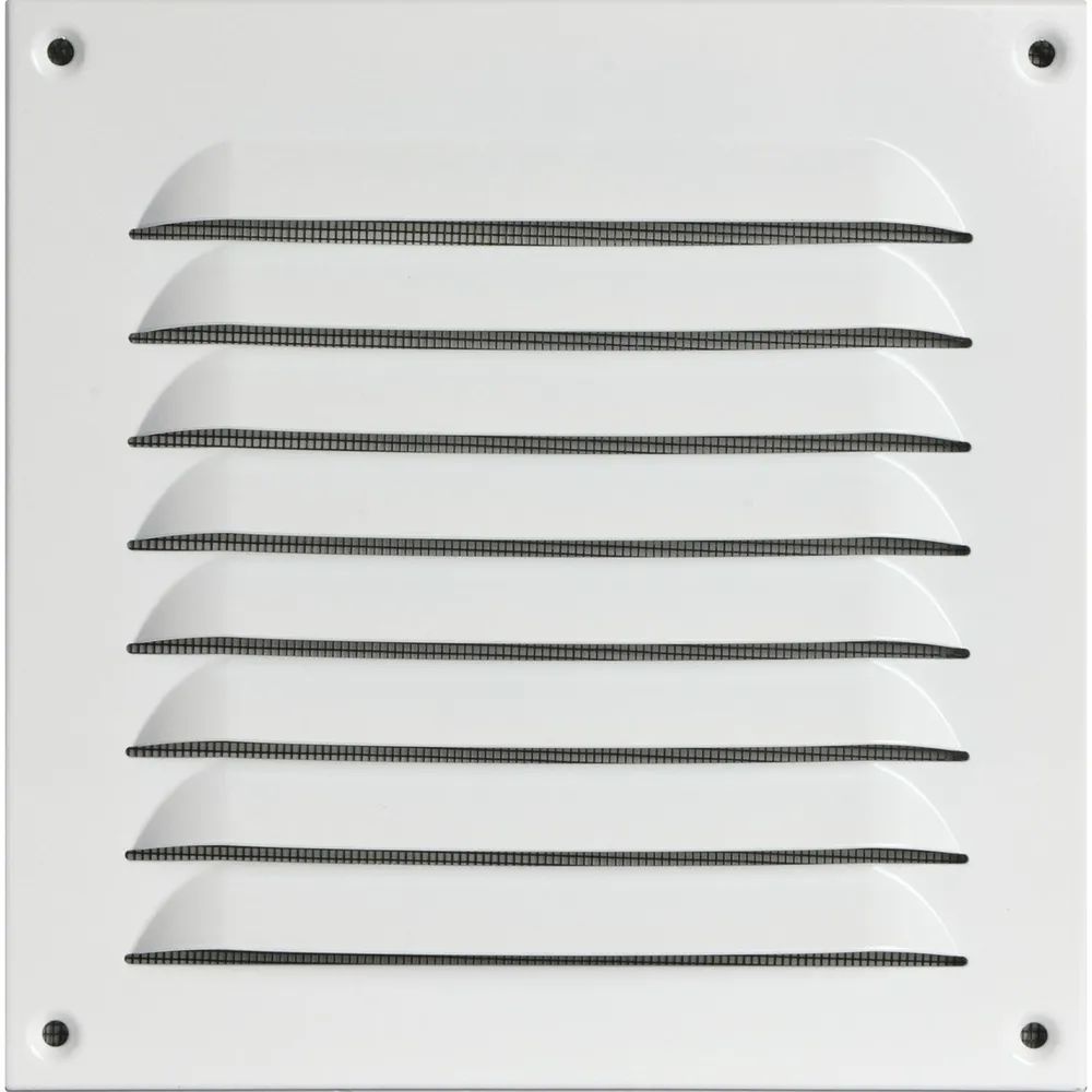 Upmann GmbH & Co.KG  UPMANN Wetterschutzgitter aufschraubbar eckig 200x200 mm Alu weiß