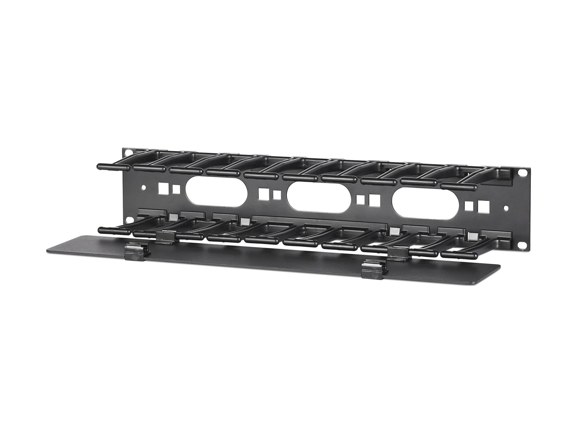 APC Horizontal Cable Manager Single-Sided with Cover - Rack - Kabelführungssatz - Schwarz - 2U - 48.3 cm (19")