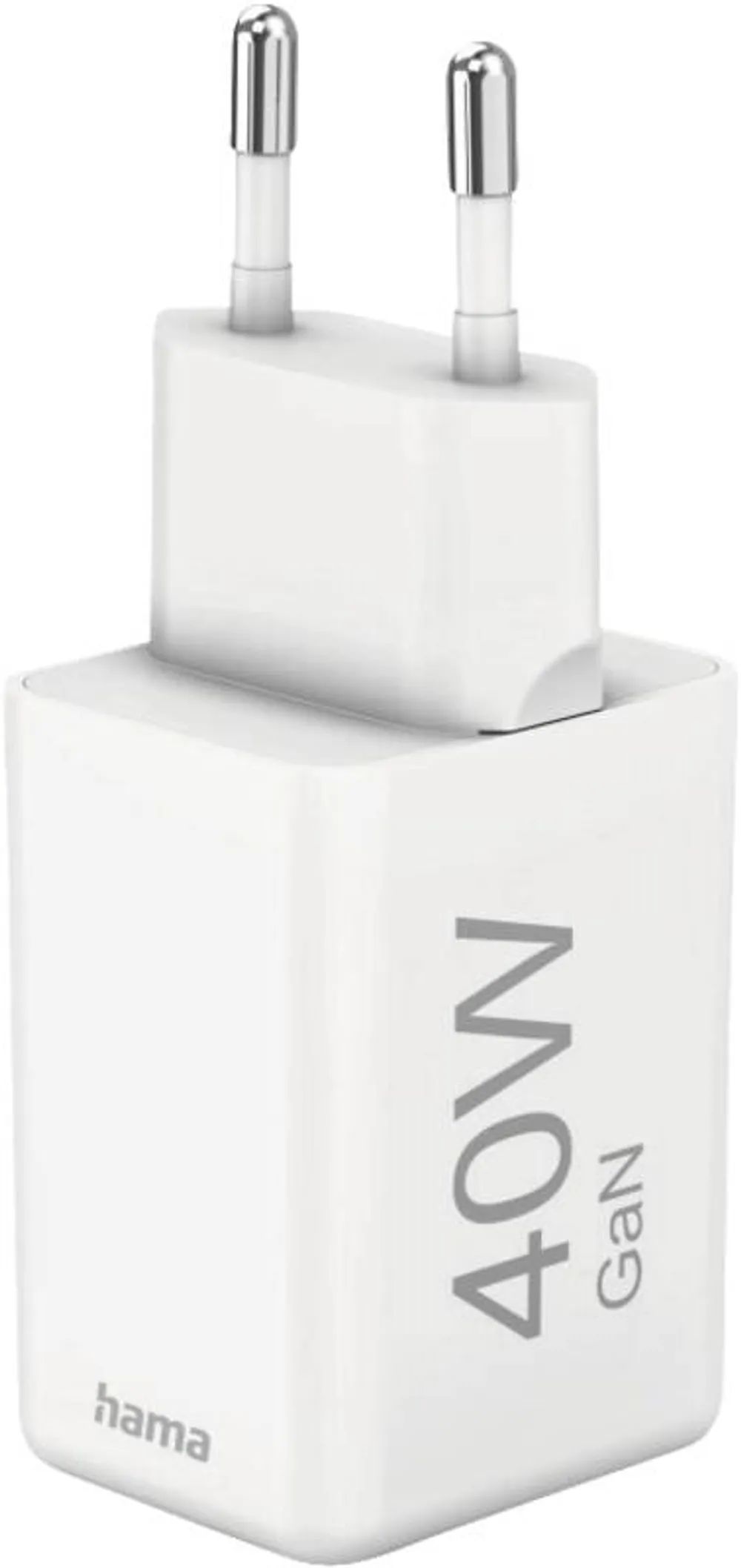 Hama Schnellladegerät, GaN, 2x USB-C, Super-Mini-Ladegerät, PD, 40 W, Weiß