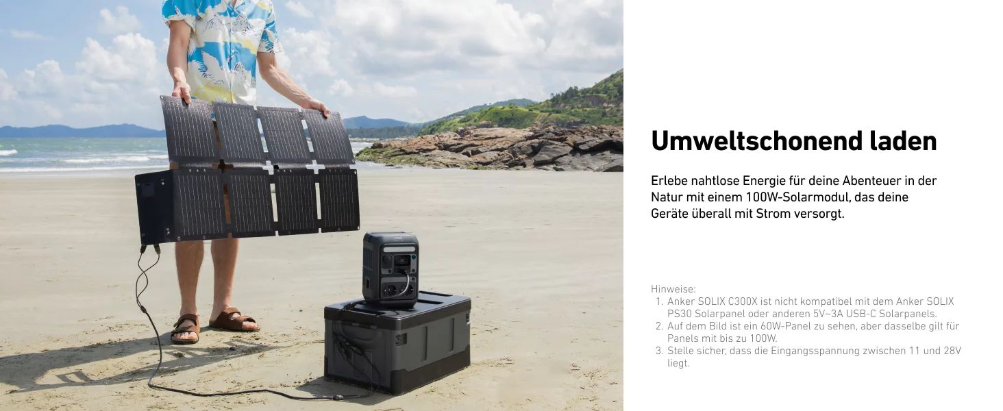 Anker Innovations SOLIX C300X DC+ PS60 Faltbares Solarpanel