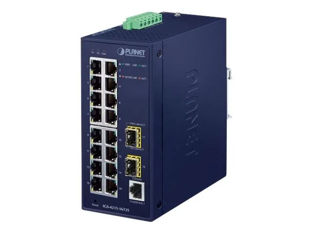 Planet IGS-4215-16T2S - Switch - managed - 16 x 10/100/1000 + 2 x Gigabit SFP