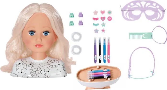 Zapf BABY born Stylingkopf Bemalen & Frisieren Schmink- und Frisierkopf
