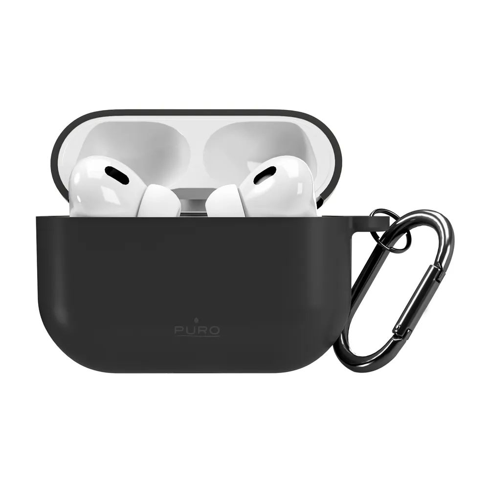 PURO ICON Silikon Hülle für AirPods Pro / Pro 2, schwarz