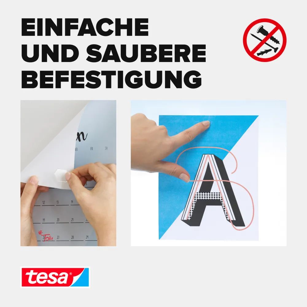 tesa® Tack XL – 36 Klebepads – wiederverwendbar – zum Fixieren & Dekorieren