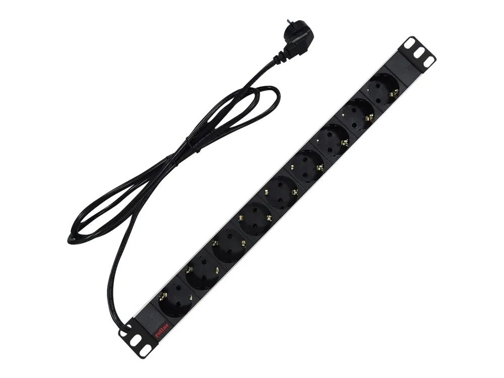 ROLINE Steckdosenleiste (Rack - einbaufähig) - 250 V - 3600 Watt - Ausgangsanschlüsse: 9 - 1U - 48.3 cm (19")