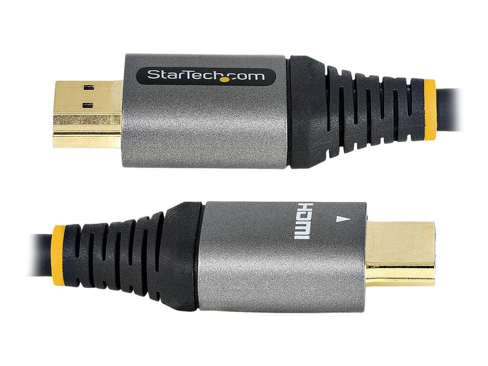 StarTech.com 4 m 8K HDMI 2.1 Kabel - 8K 60Hz/4K 120Hz HDR10+ eARC - Ultra High Speed - HDMI-Kabel mit Ethernet - HDMI männlich zu HDMI männlich - 4 m - abgeschirmt - Grau, Schwarz - passiv, Support von 4K 120 Hz, unterstützt 8K 60 Hz (7680 x 4320)
