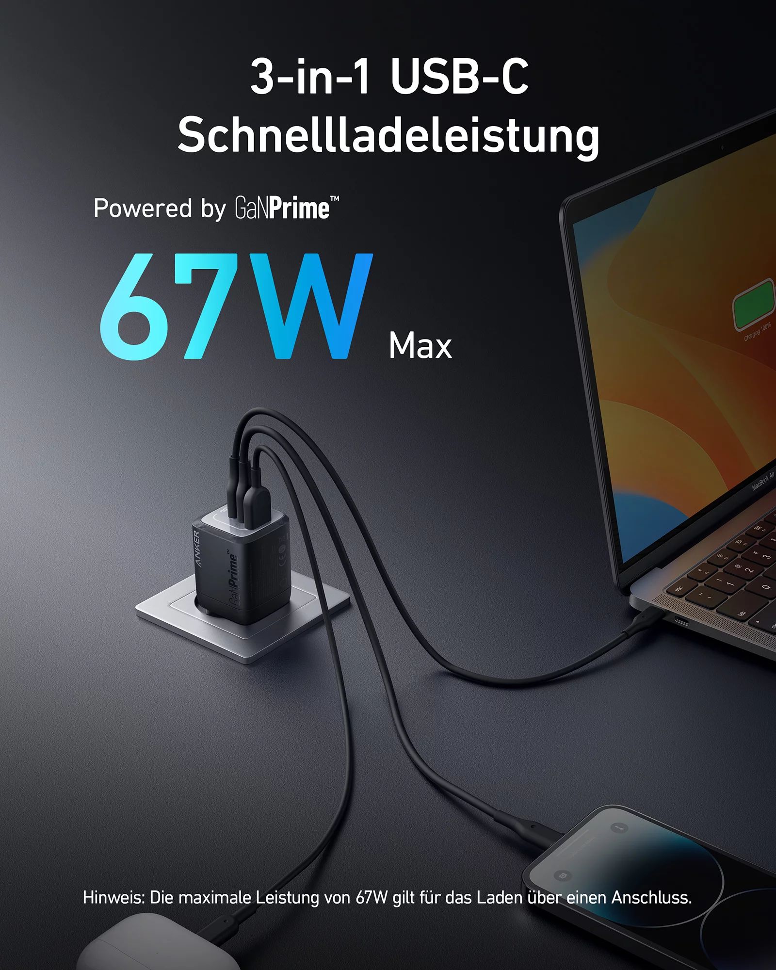 Anker Innovations Anker Prime - Netzteil - GaN - Wechselstrom 100-240 V