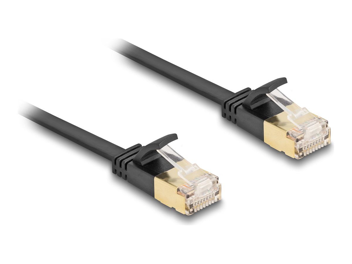 Delock 80343 - Patchkabel Cat.6a mit Cat.7 Rohkabel U/FTP 0.3 m schwarz - Netzwerk - CAT 7 cable/RJ45 plug