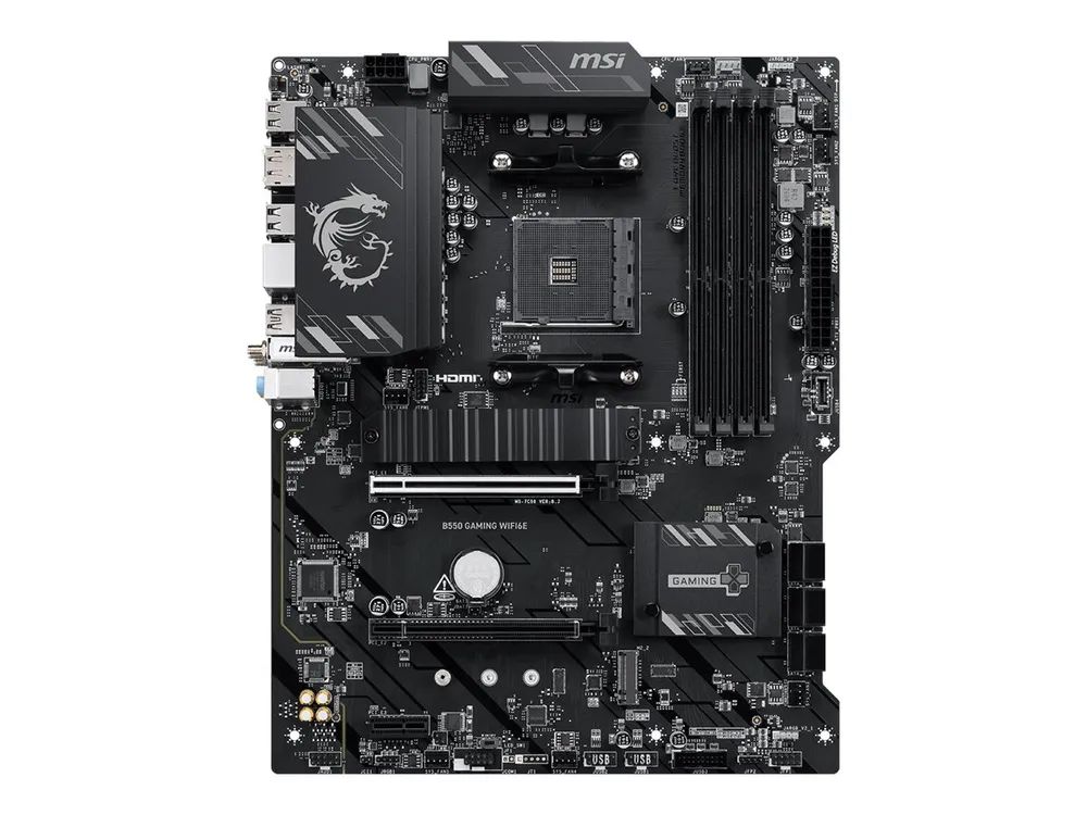 MSI B550 GAMING WIFI6E - Motherboard - ATX - Socket AM4 - AMD B550 Chipsatz - USB 3.2 Gen 1, USB 3.2 Gen 2, USB-C 3.2 Gen2, USB-C 3.2 Gen 1 - Gigabit LAN, Wi-Fi 6E, Bluetooth - Onboard-Grafik (CPU erforderlich)