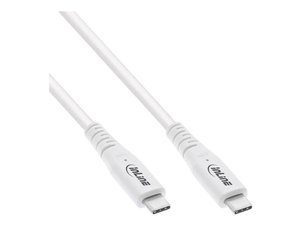 InLine USB4 Kabel - USB-C Stecker/Stecker - PD 240W - 8K60Hz - TPE - weiß - 1m