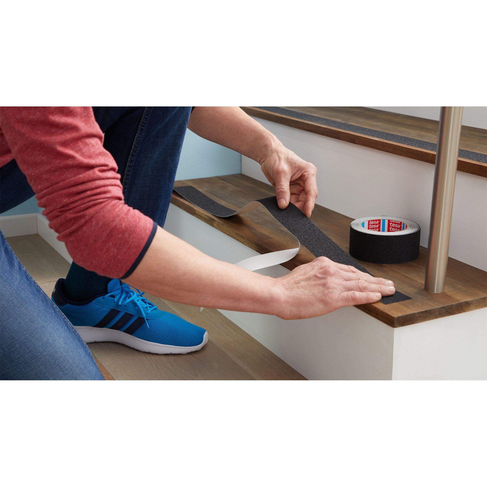 Tesa 55587-02 - Antirutsch-Badestreifen - Erwachsene - Schwarz - 25 mm