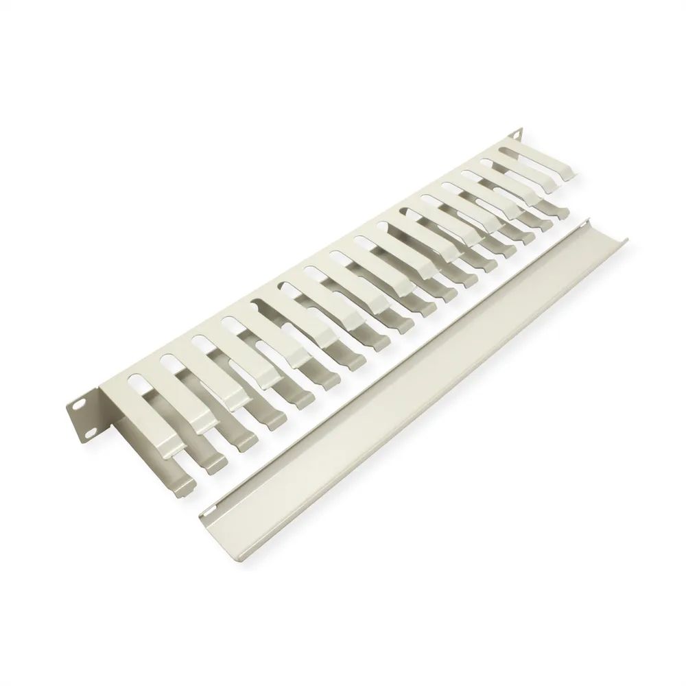 VALUE 19-Zoll-Frontplatte 1 HE mit Rangierkanal 40 x 80 mm, grau
