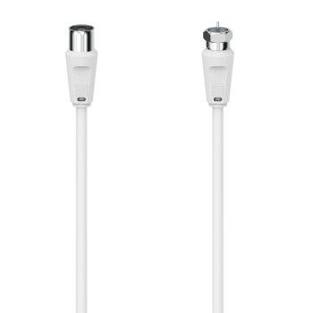 Hama SAT-Anschlusskabel, F-Stecker - Koax-Kupplung, 3,0 m, 90 dB, Weiß