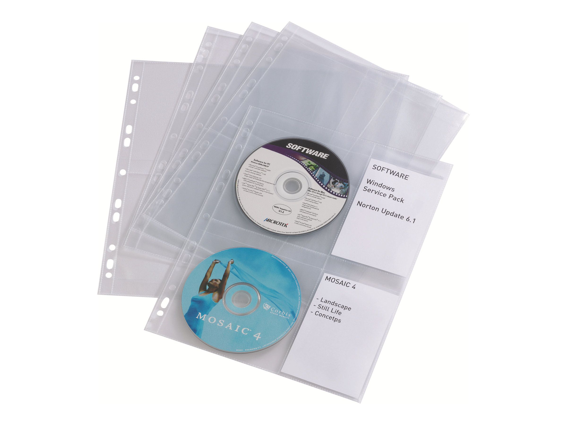 Durable CD/DVD Cover Light M - CD-Umschläge - Kapazität: 4 CD, 4 DVD - durchsichtig (Packung mit 10)