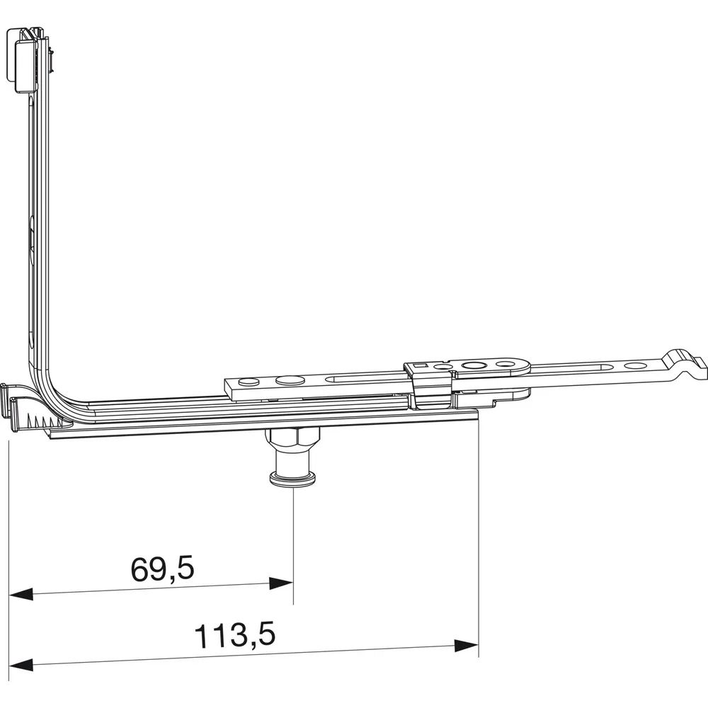 MACO MM Eckumlenkung für Bodenschwelle 14L, FFB 260-1800 mm, silber (210561)