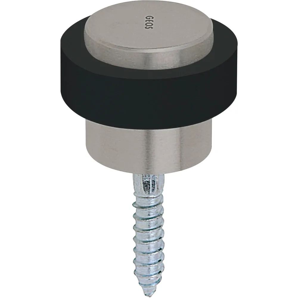GRUNDMANN Bodentürpuffer ø 48 mm, Höhe 38mm, Gummiring, Edelstahl sat.