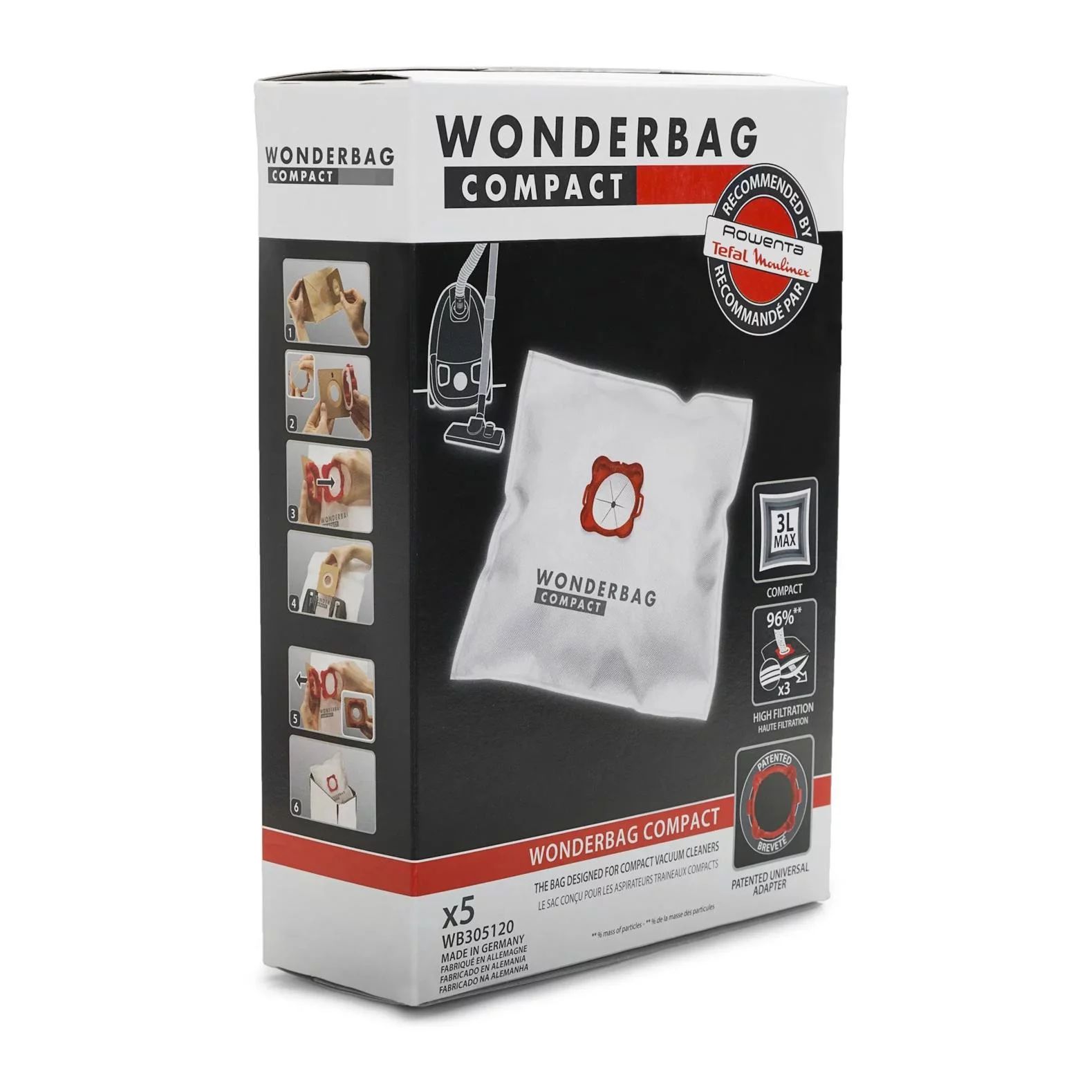 ROWENTA WB3051 Staubsaugerbeutel Wonderbag compact (5 STK)