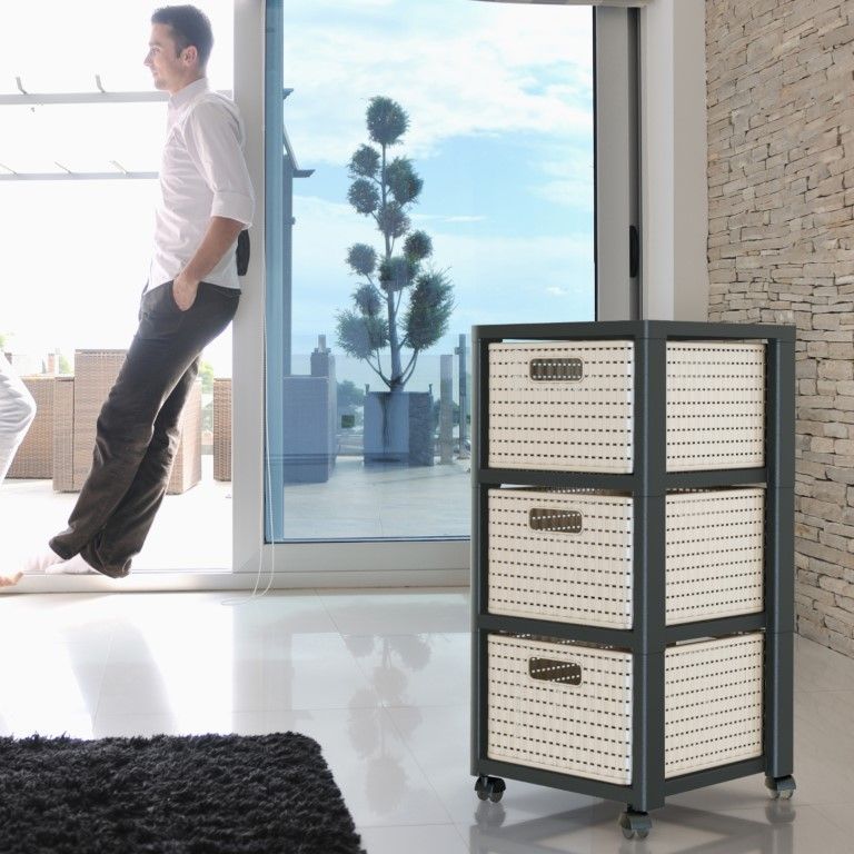 Rotho Tower 3 x A4 mit Rollen COUNTRY