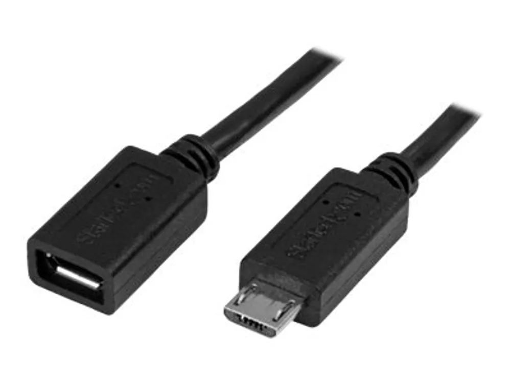 StarTech.com 0,5m Micro USB Verlängerungskabel - Stecker/Buchse - Micro USB Stecker zu Micro USB Buchse Kabel - USB-Verlängerungskabel - Micro-USB Typ B (M)