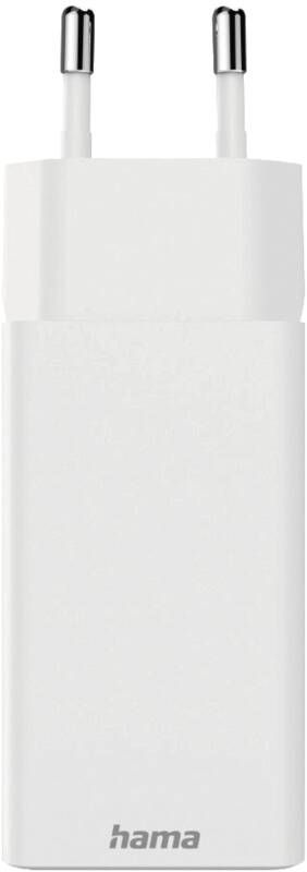 Hama 125142 Mini-Lader, GaN, 2 USB-C+1 A, 65W