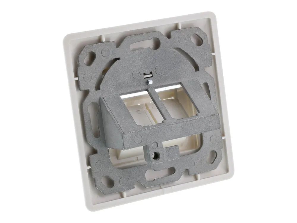 InLine Rahmenset für 2x RJ45 Bu/LSA Einsatz - Keystone SNAP-In - weiß RAL9010