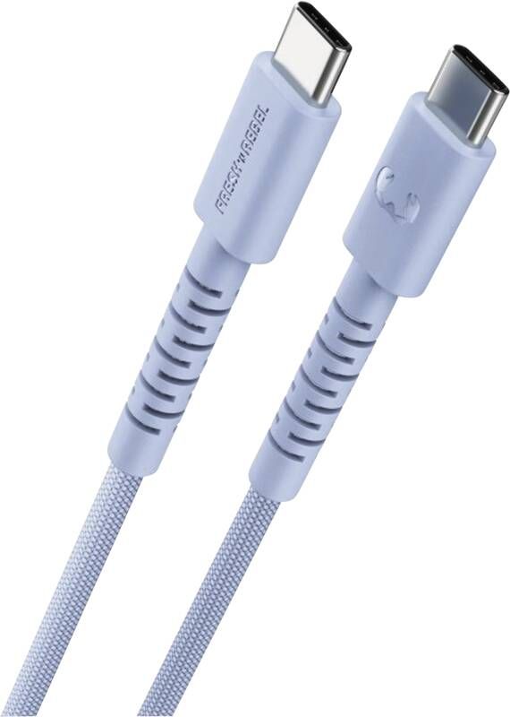 Fresh 'n Rebel USB-C zu USB-C silikon geflochtenes Kabel "FlexWave" 2m, 100W Vivid Blue