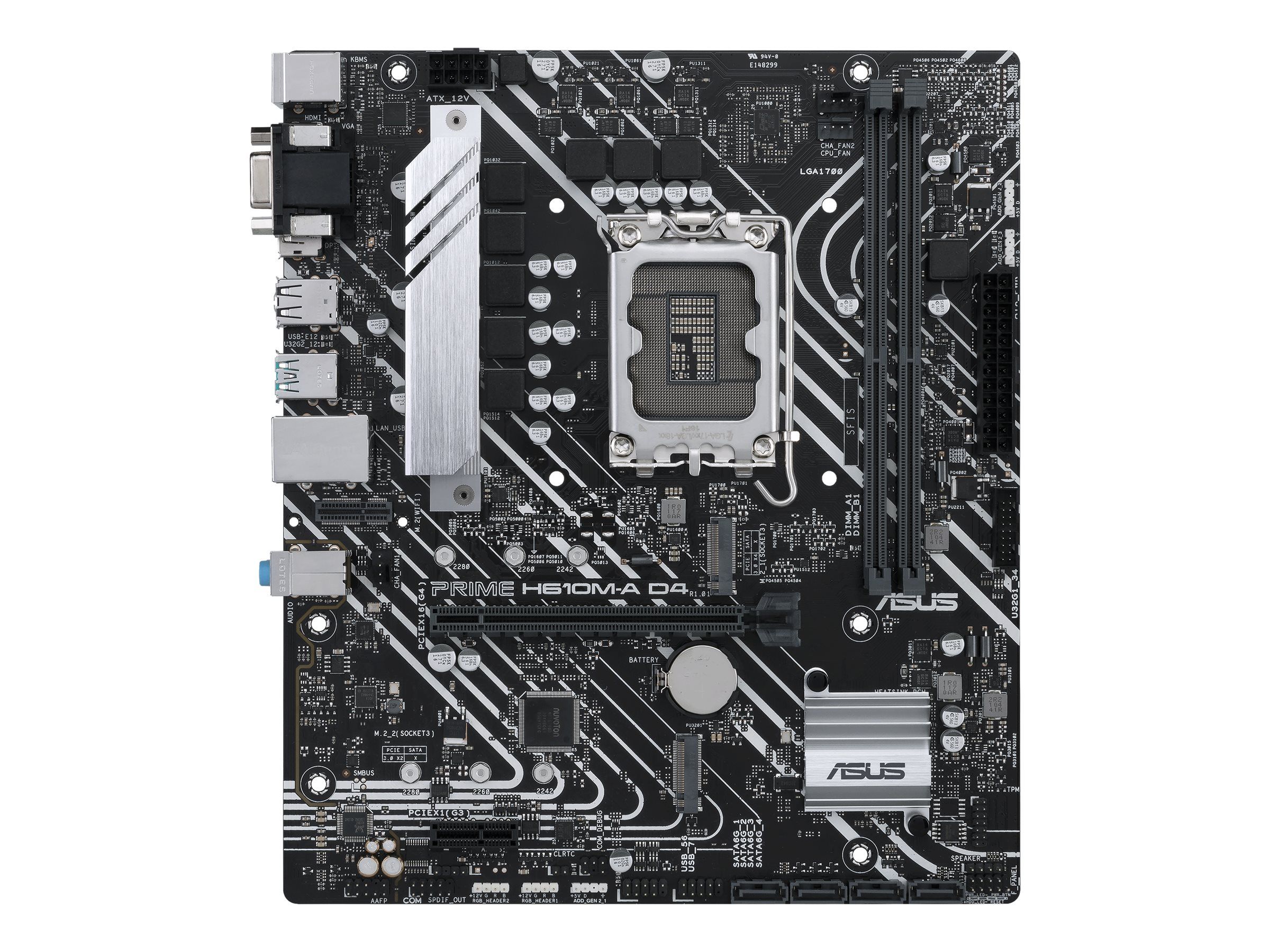 ASUS PRIME H610M-A D4-CSM - Motherboard - micro ATX - LGA1700-Sockel - H610 Chipsatz - USB 3.2 Gen 2, USB 3.2 Gen 1 - Gigabit LAN - Onboard-Grafik (CPU erforderlich)