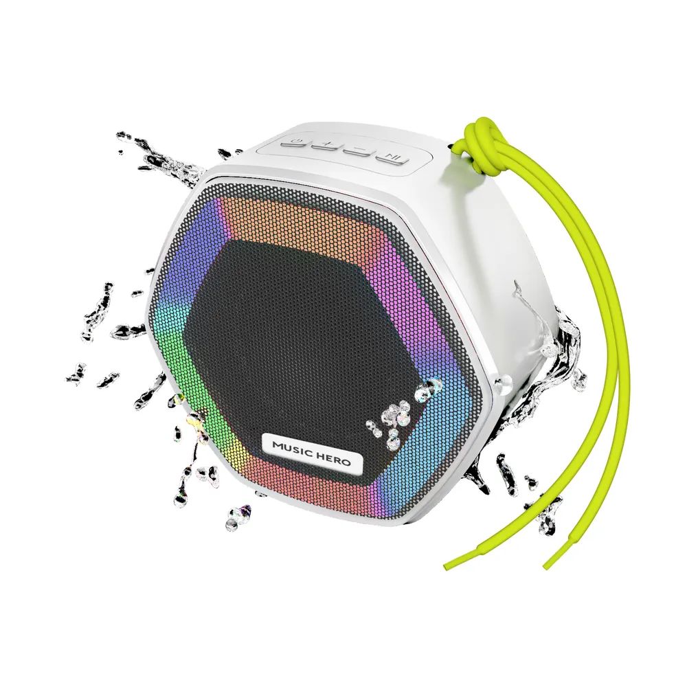 MUSIC HERO IBIZA wasserfester Bluetooth Lautsprecher mit mehrfarbigen LEDs