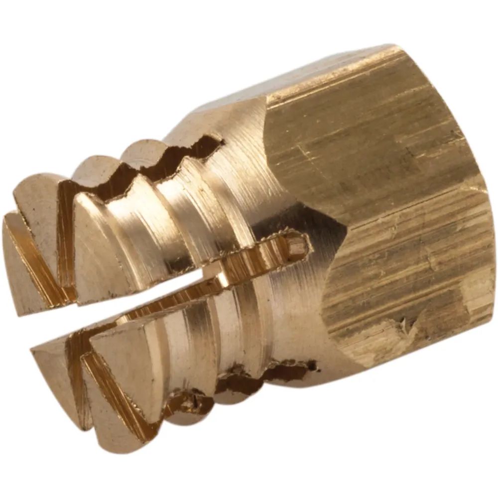 ITALIANA FERRAMENTA Spreizmuffe 6-Kant, M4 Länge 7,5 mm Bohr ø5mm, Messing blank