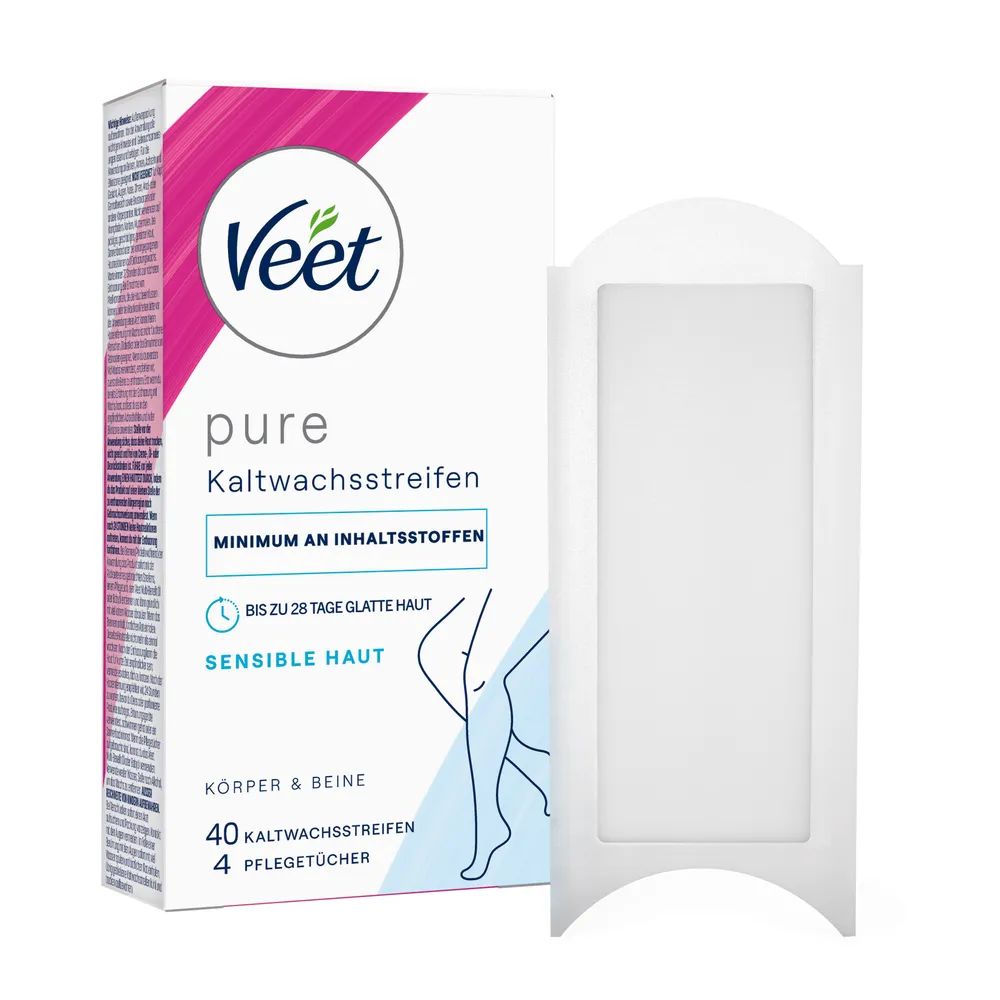 Veet Kaltwachsstreifen Beine Sensible Haut 40er