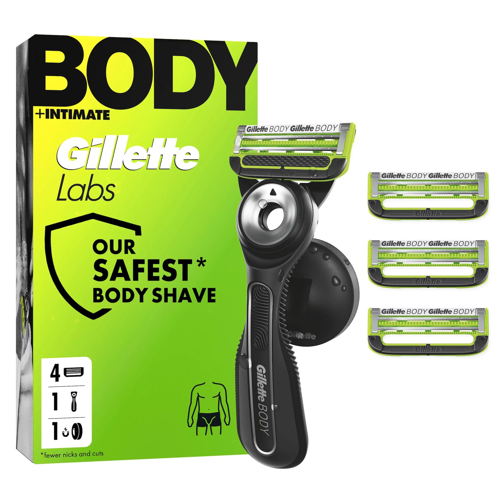 Gillette Labs Body + Intimate Systemklingen 4er + Handstück